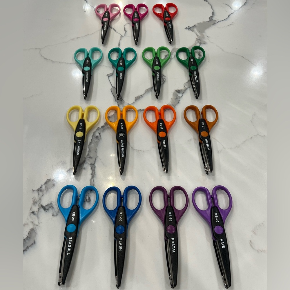 Lot of 15 Kraft Edgers Decorative Edge Craft Scissors Scrapbook Scissors